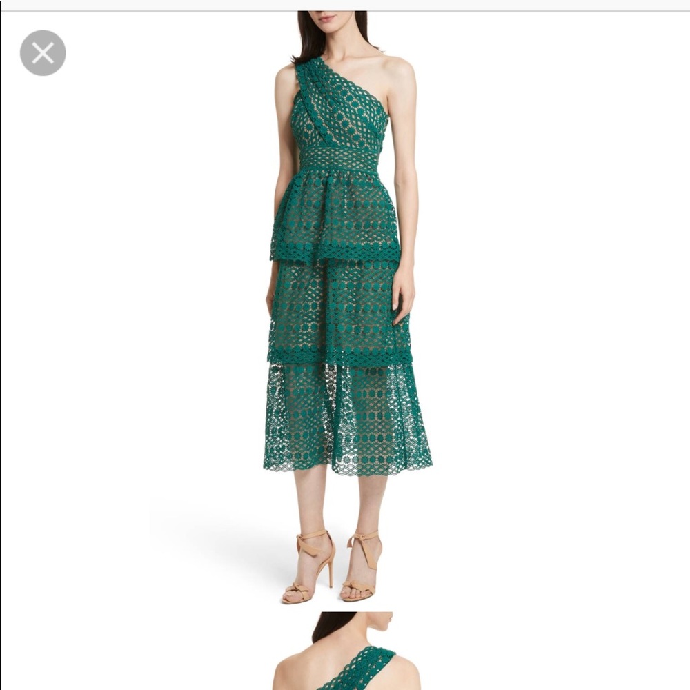 Self Portrait Lace Giupure One Shoulder Dress -  6